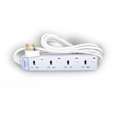 Power Strip(Extention Socket) / Terminator 4 way universal power extention TPB 4UA 3M